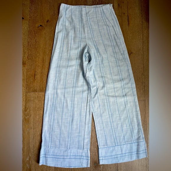 Solid and Striped wide legged pants in blue with a skinny stripe | size M - Picture 6 of 6